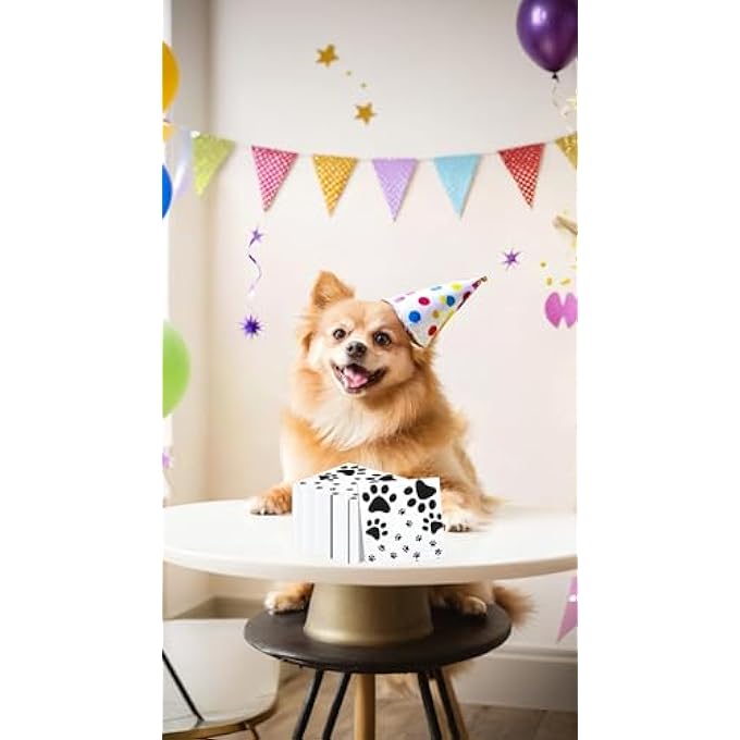 PAW PRINT NAPKINS FOR PUPPY THEME PARTY SUPPLIES, 100 PCS SOFT TABLE NAPKINS, FOR DOGGY THEMED KIDS BIRTHDAY, BABY SHOWER, PETS CELEBRATIONFUN & ADORABLE DESIGN - Image 4